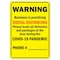 Signmission PSA, Warning Business Is Practicing Social Distancing, 10in X 7in Rigid Plastic, OS-NS-P-710-25517 OS-NS-P-710-25517 - alternate 1